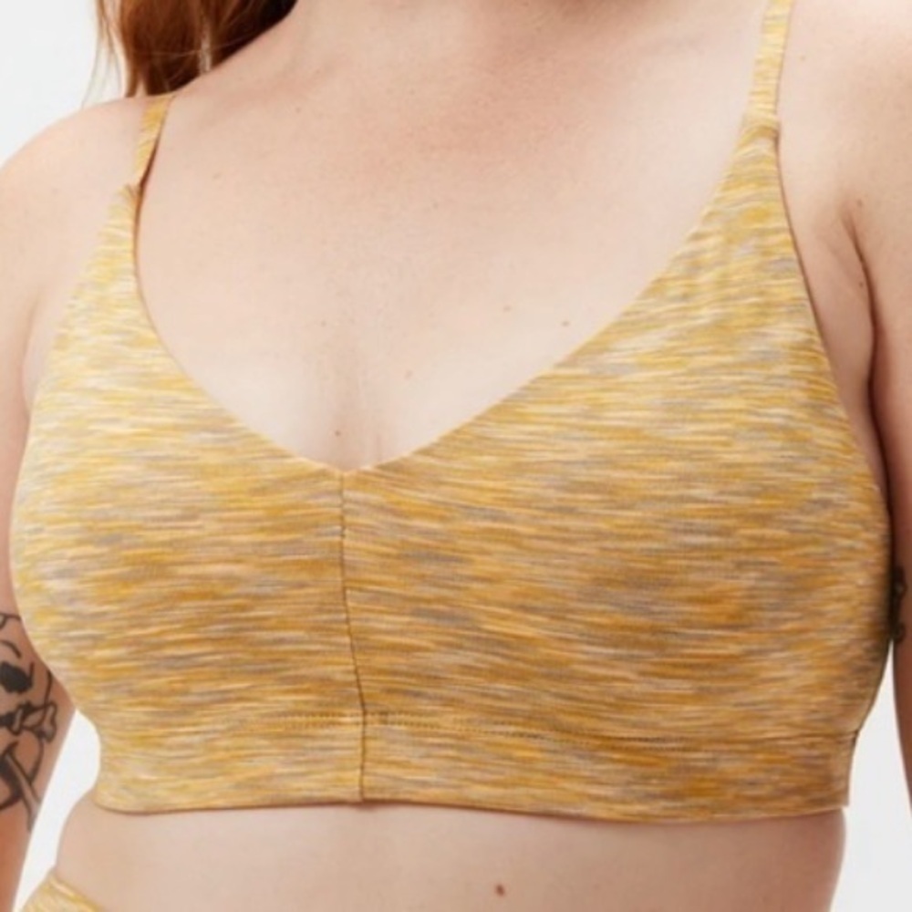 NWT Outdoor Voices Spacedye Bra Yellow - Picture 3 of 8